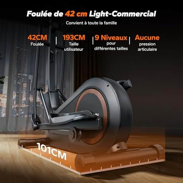 Découvrez notre avis détaillé sur l'elliptique Merach avec résistance magnétique et foulée de 42 cm pour vos séances de cardio optimisées