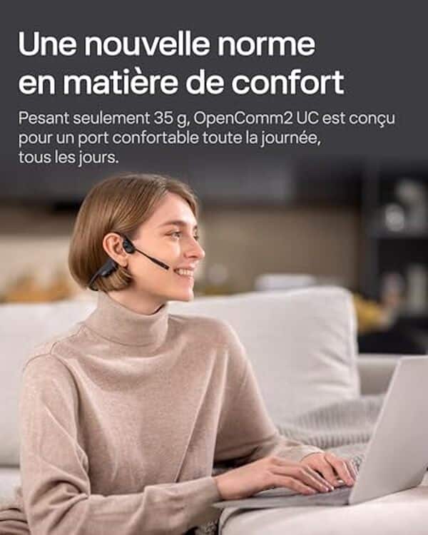 Découvrez notre test complet des écouteurs Shokz OpenComm2 UC avec technologie de conduction osseuse et batterie 16h. Performances, confort et qualité audio analysés en détail.