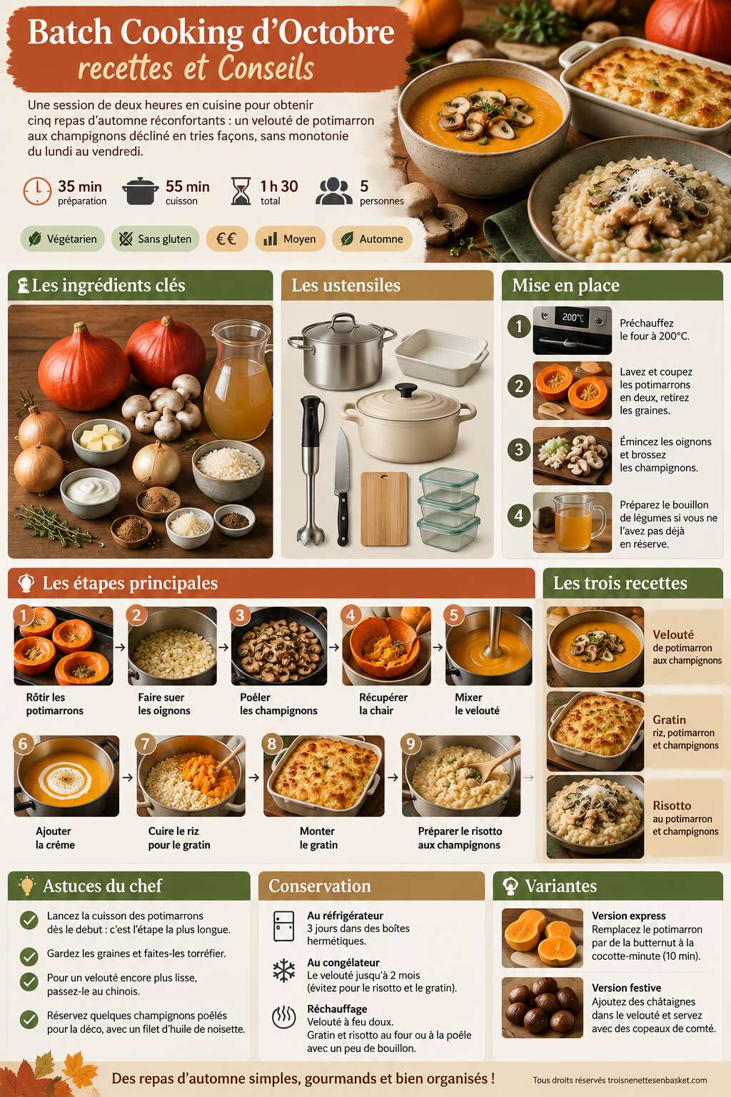 Fiche recette Batch Cooking d'Octobre : recettes et Conseils Fiche recette Batch Cooking d'Octobre : recettes et Conseils