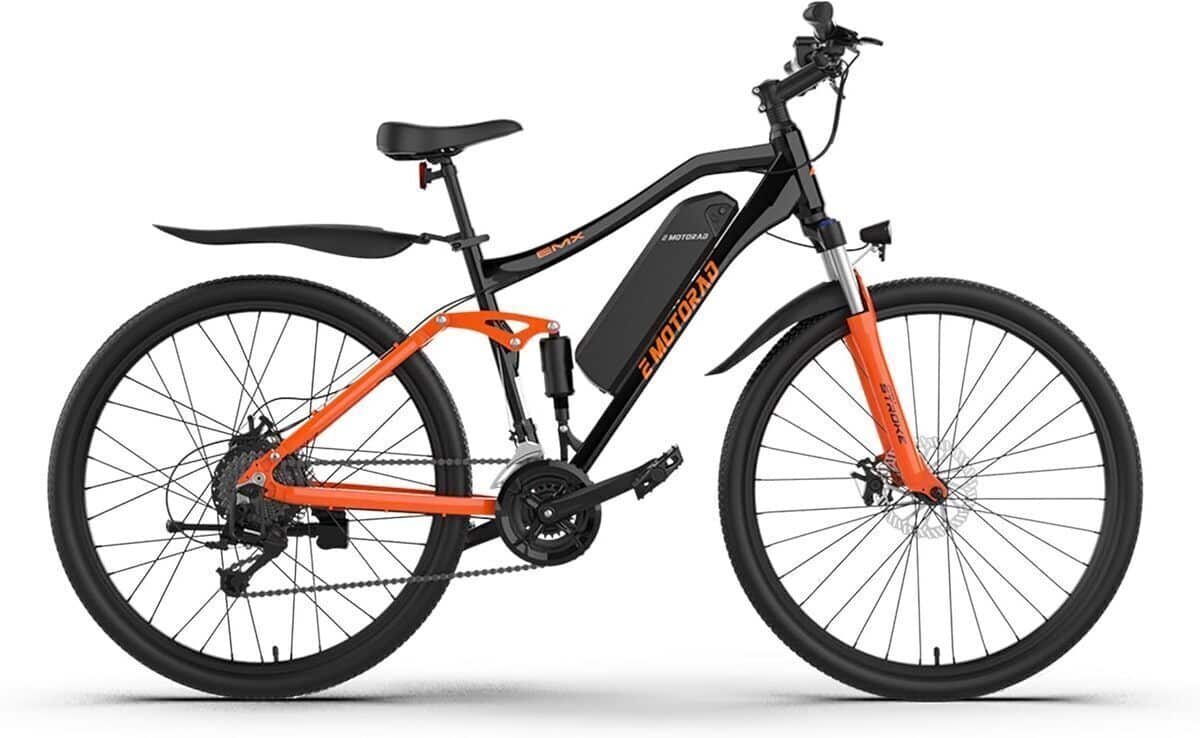 Test : vélo tout-terrain EMotorad EMX+ blanc avec double suspension