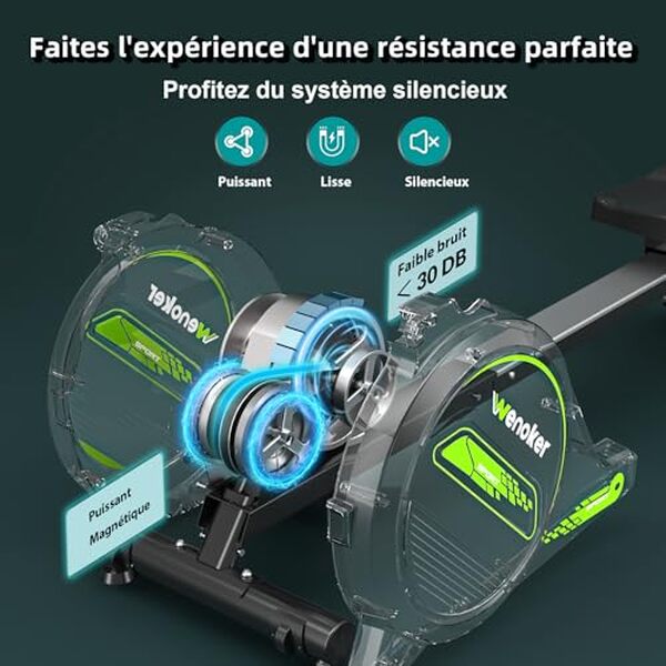 Découvrez notre test complet du rameur pliable Wenoker : puissance de l'entraînement, confort d'utilisation et design compact pour votre domicile. Avis et caractéristiques.
